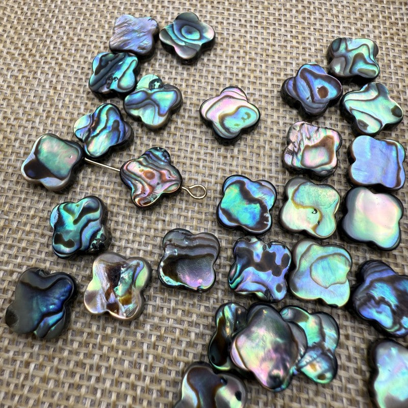 Abalone Shell DIY Jewelry Accessories Diamond Cross Four-Leaf Clover Water Drop