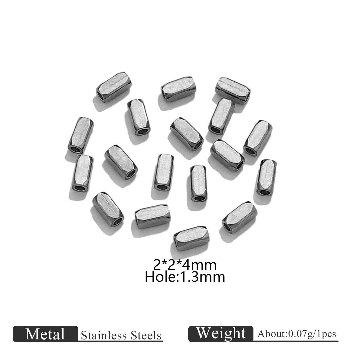 Wholesale of Stainless Steel Geometric Square Rectangular Metal Perforated Bead Spacer Beads