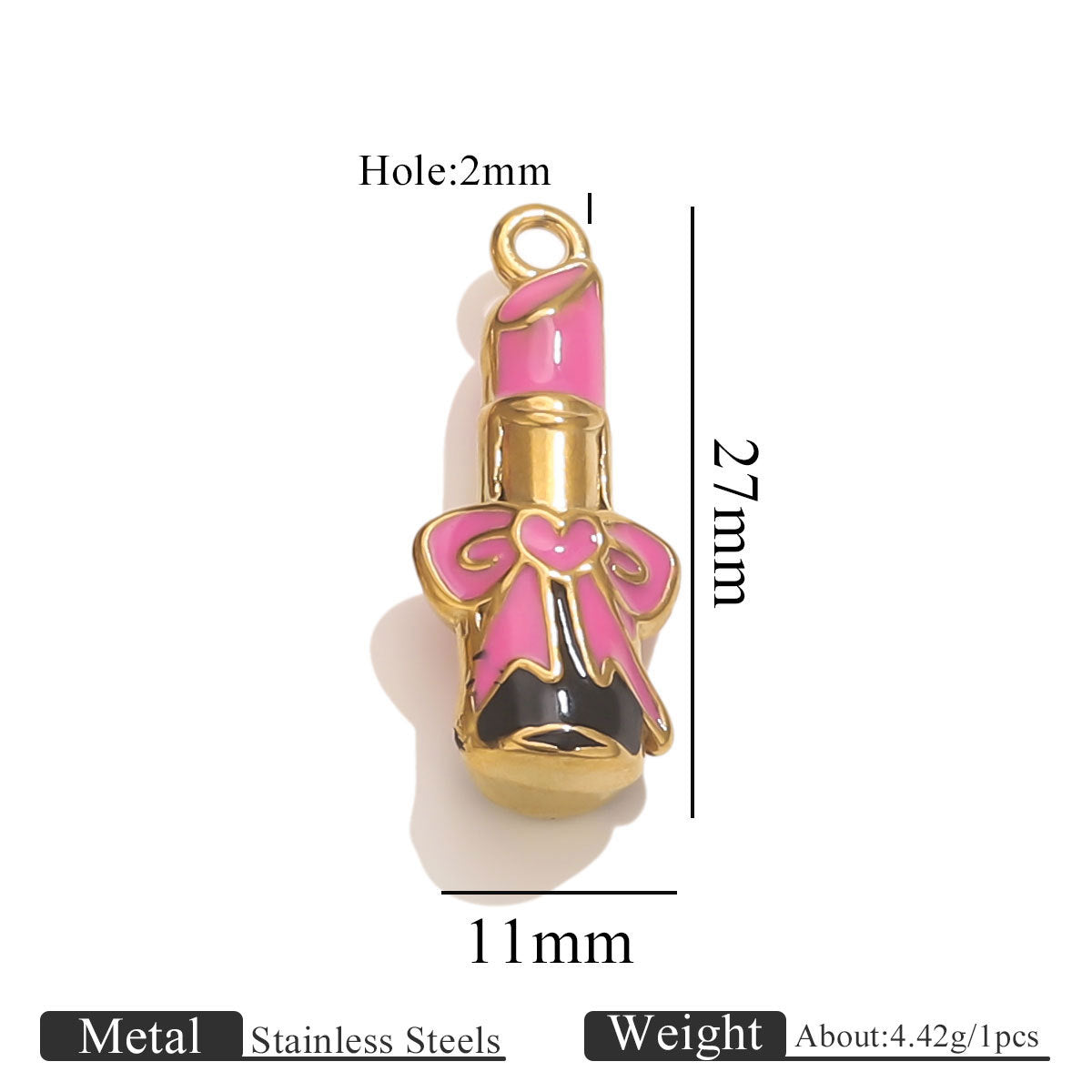 Stainless Steel Makeup Tea Set Shaped Pendant Lipstick Teapot Teacup Drip Oil Pendant DIY Bracelet Accessories