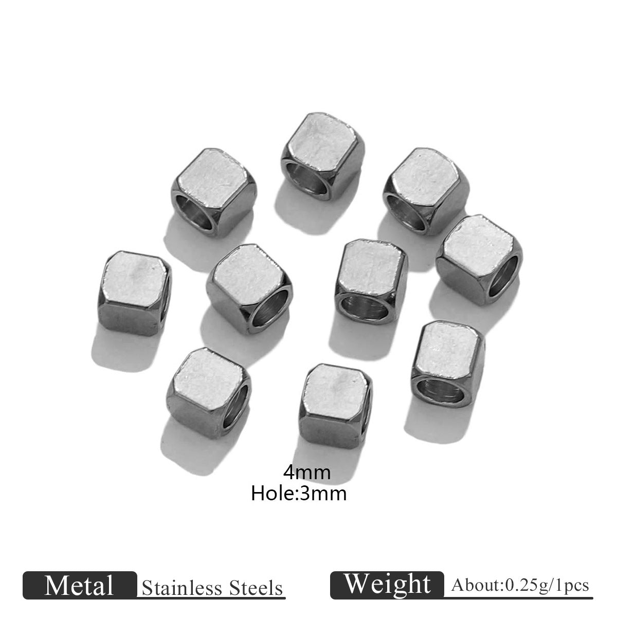 Wholesale of Stainless Steel Geometric Square Rectangular Metal Perforated Bead Spacer Beads