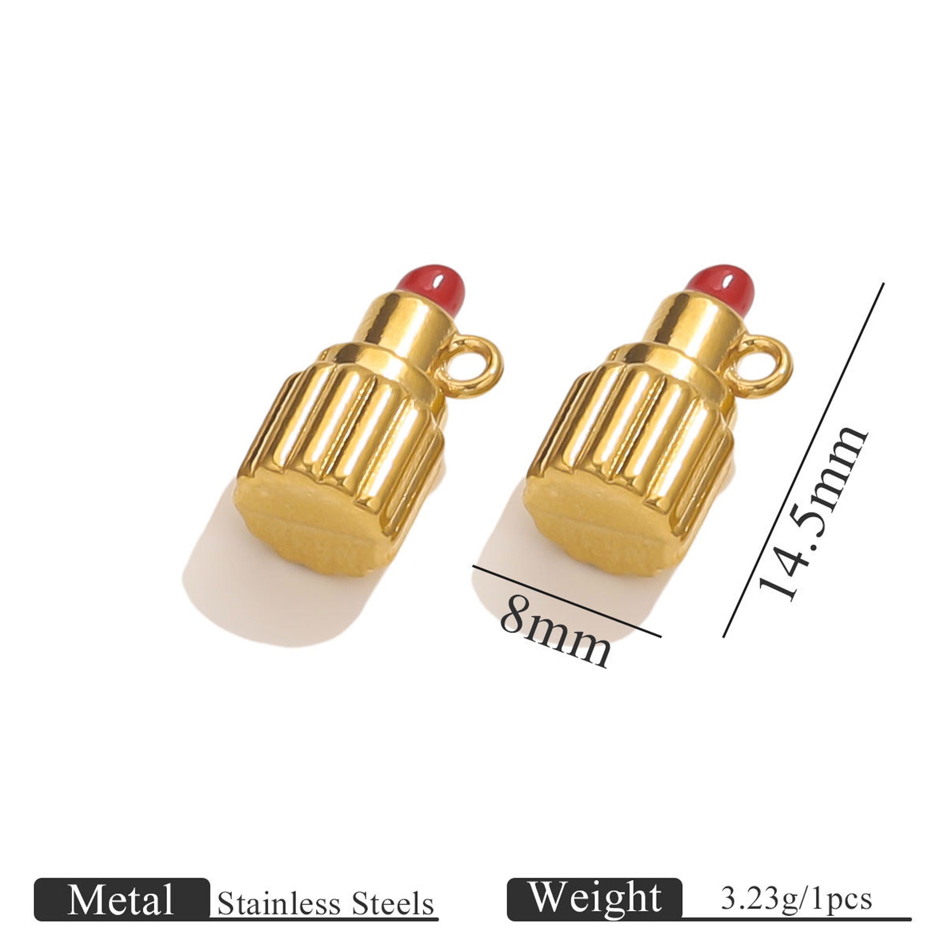 Stainless Steel Makeup Tea Set Shaped Pendant Lipstick Teapot Teacup Drip Oil Pendant DIY Bracelet Accessories