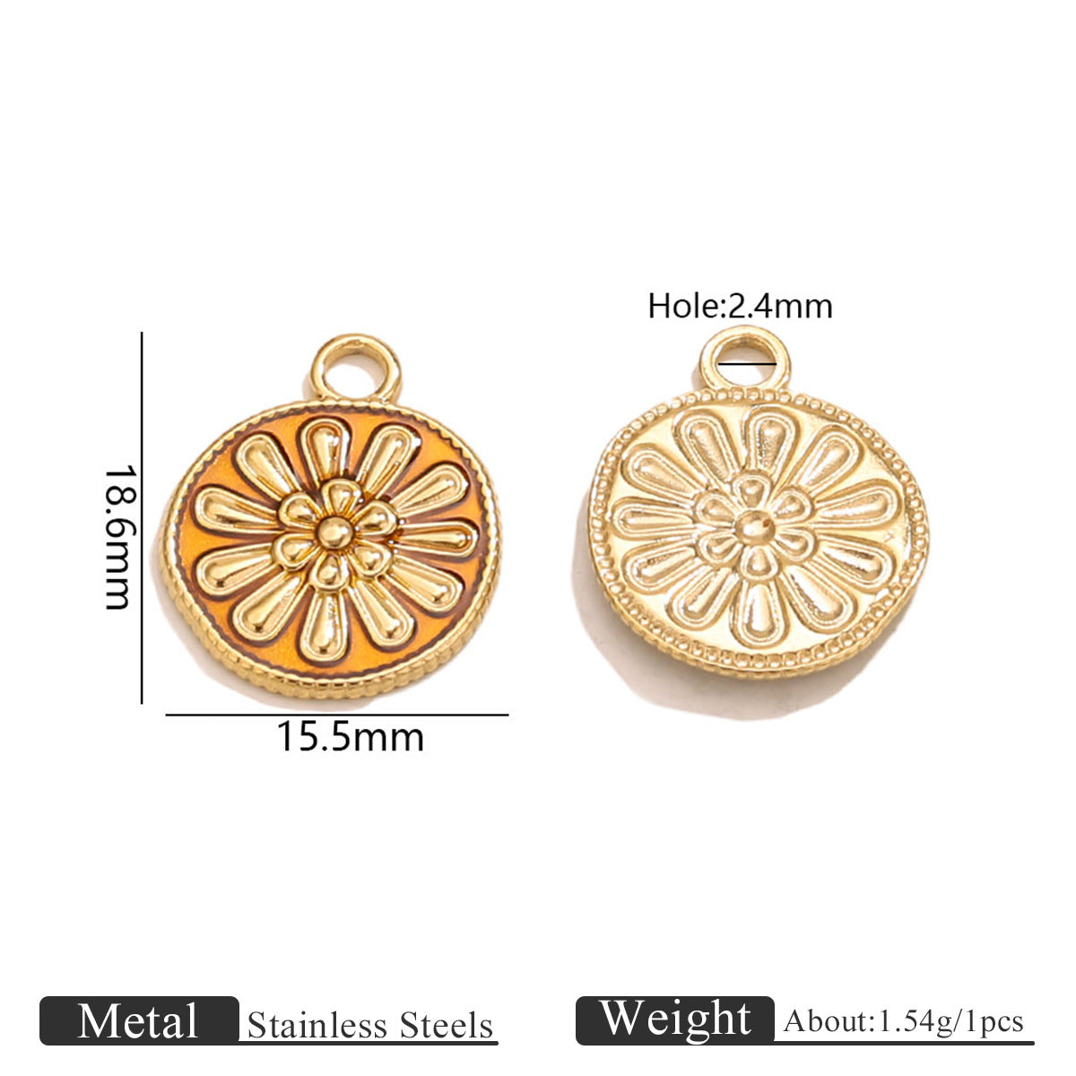 18k Stainless Steel Ginkgo Leaf Pendant Accessory