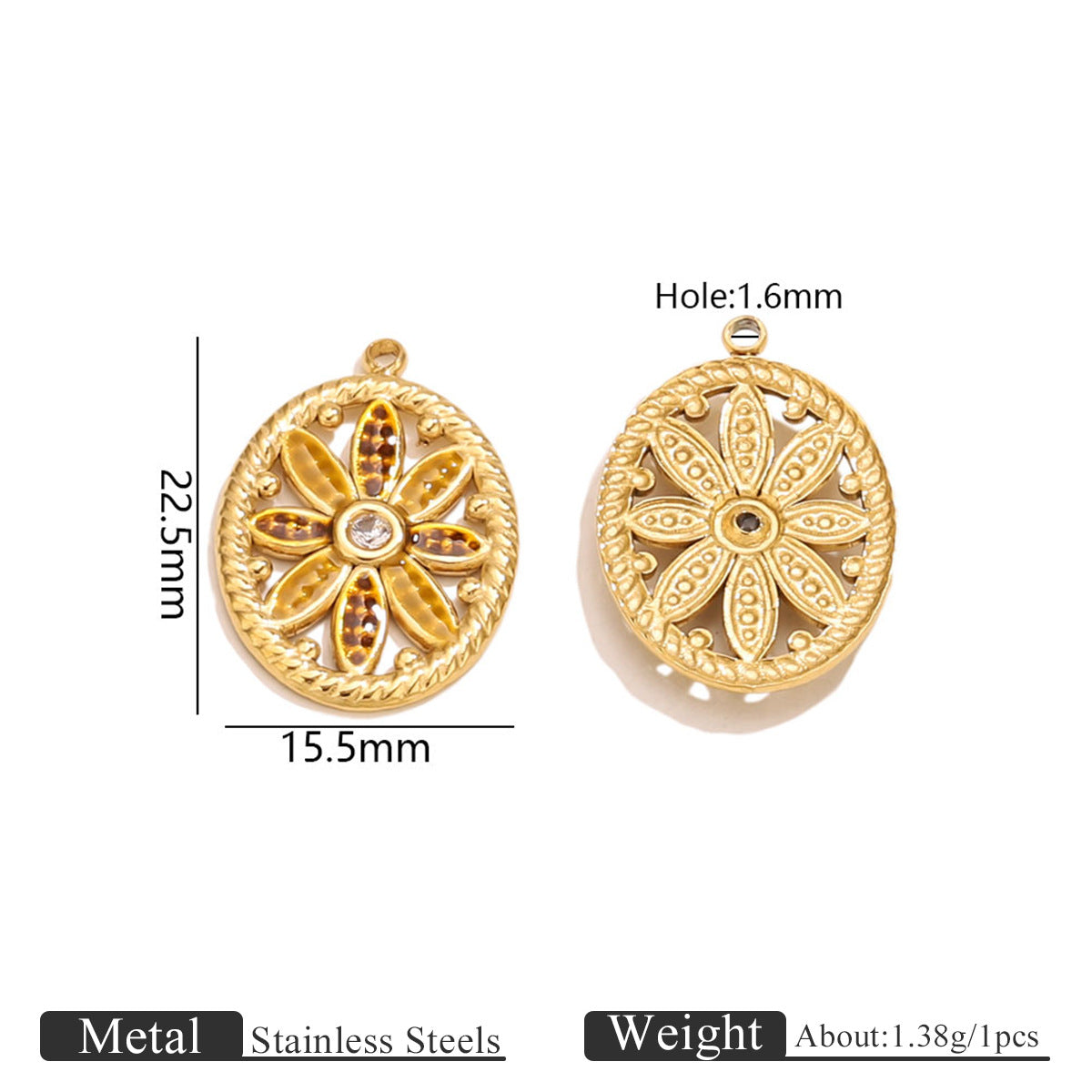 18k Stainless Steel Ginkgo Leaf Pendant Accessory