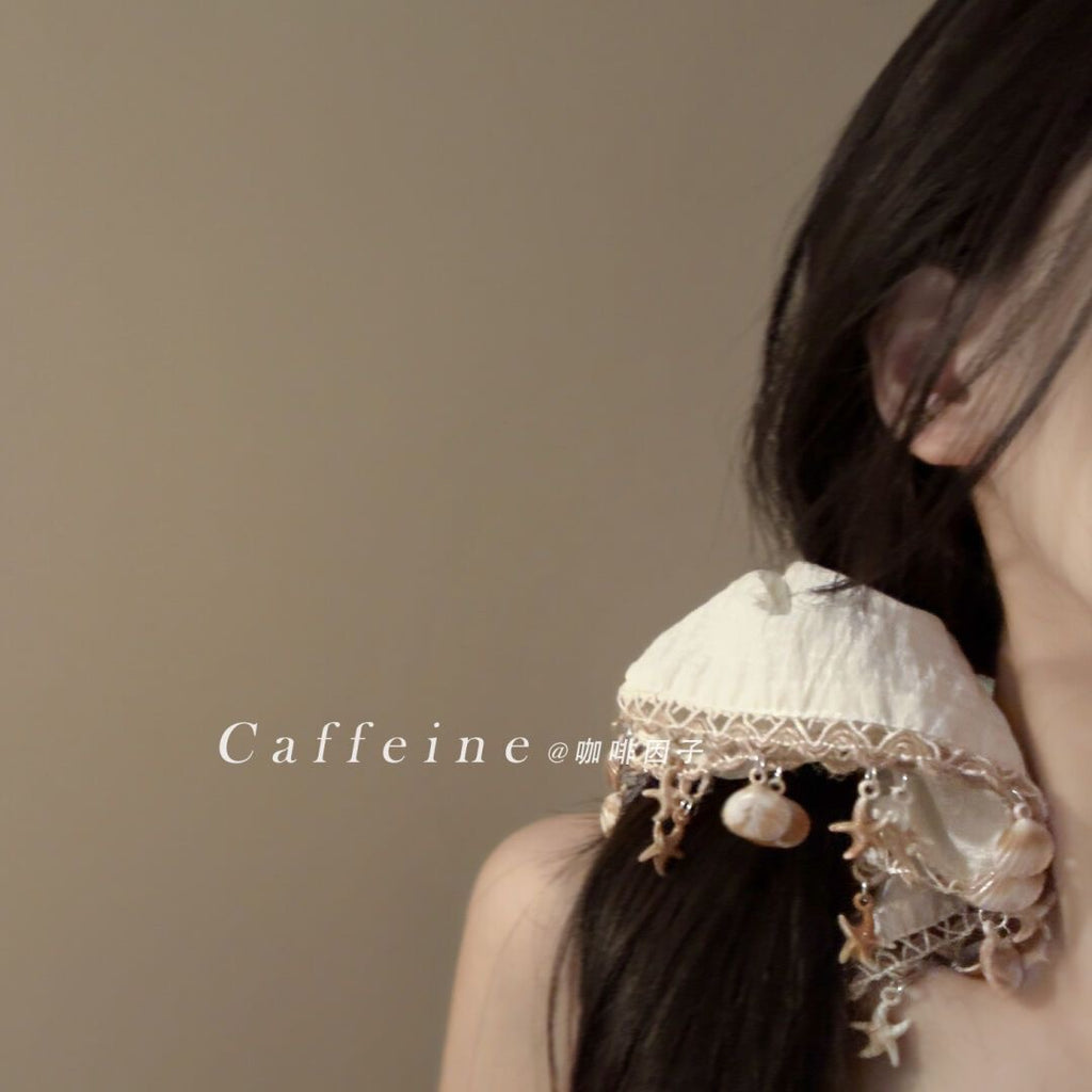 Fairy Holiday Style Shell Fringe Square Scarf Hair Tie Niche Design Bohemian Hair Accessories