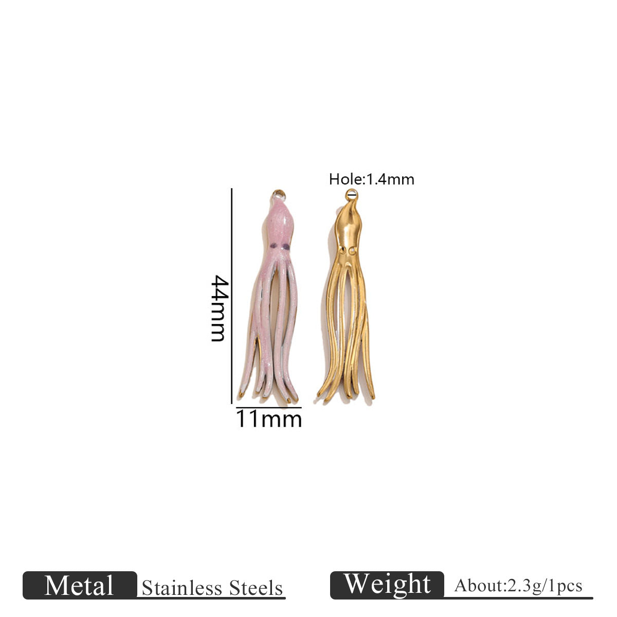 Colorful Ocean Style Starfish Octopus Seashell Pendant Stainless Steel Hanging Piece DIY