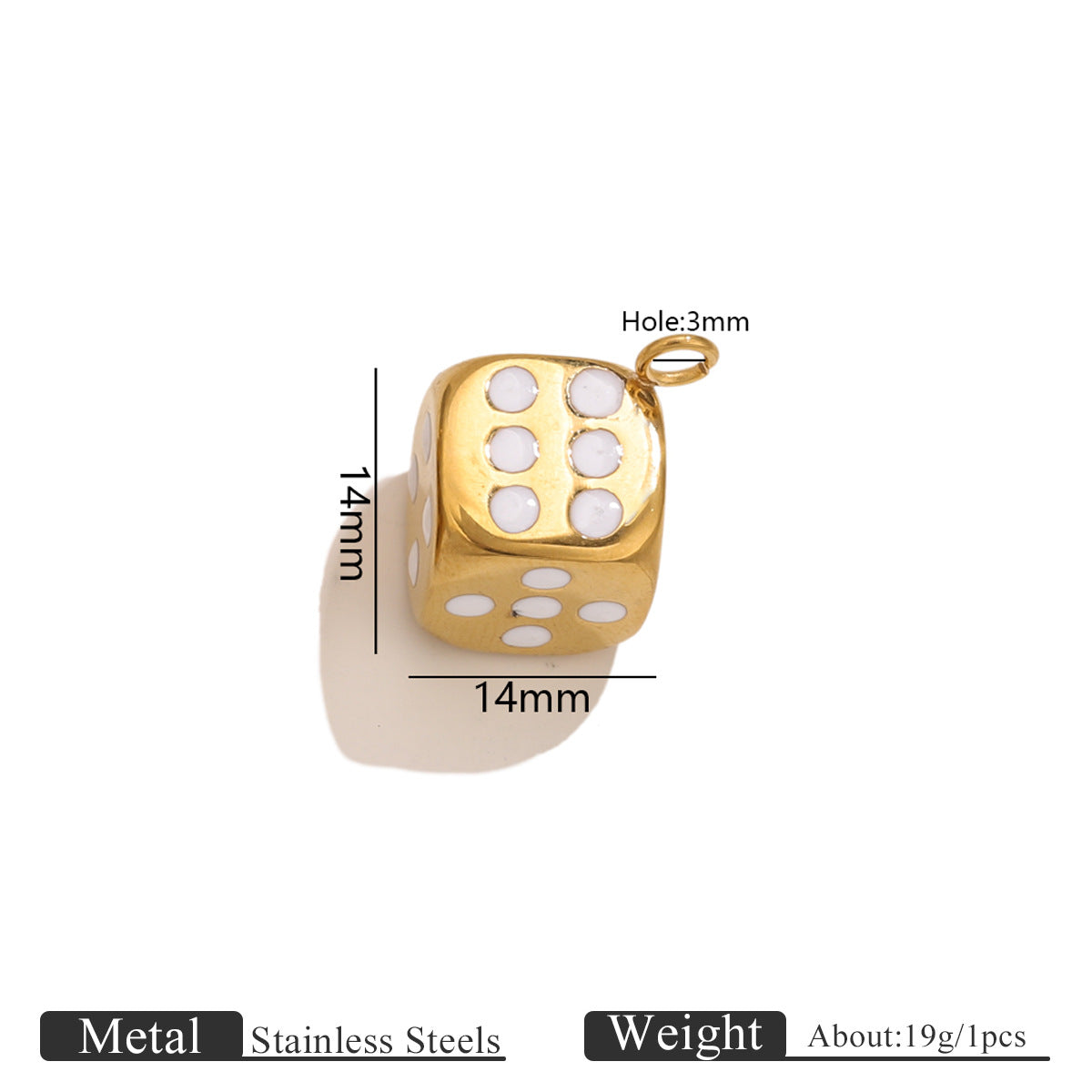 Vintage golden skull lock dice diver pendant stainless steel accessory DIY