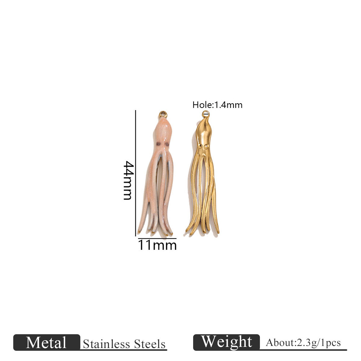 Colorful Ocean Style Starfish Octopus Seashell Pendant Stainless Steel Hanging Piece DIY