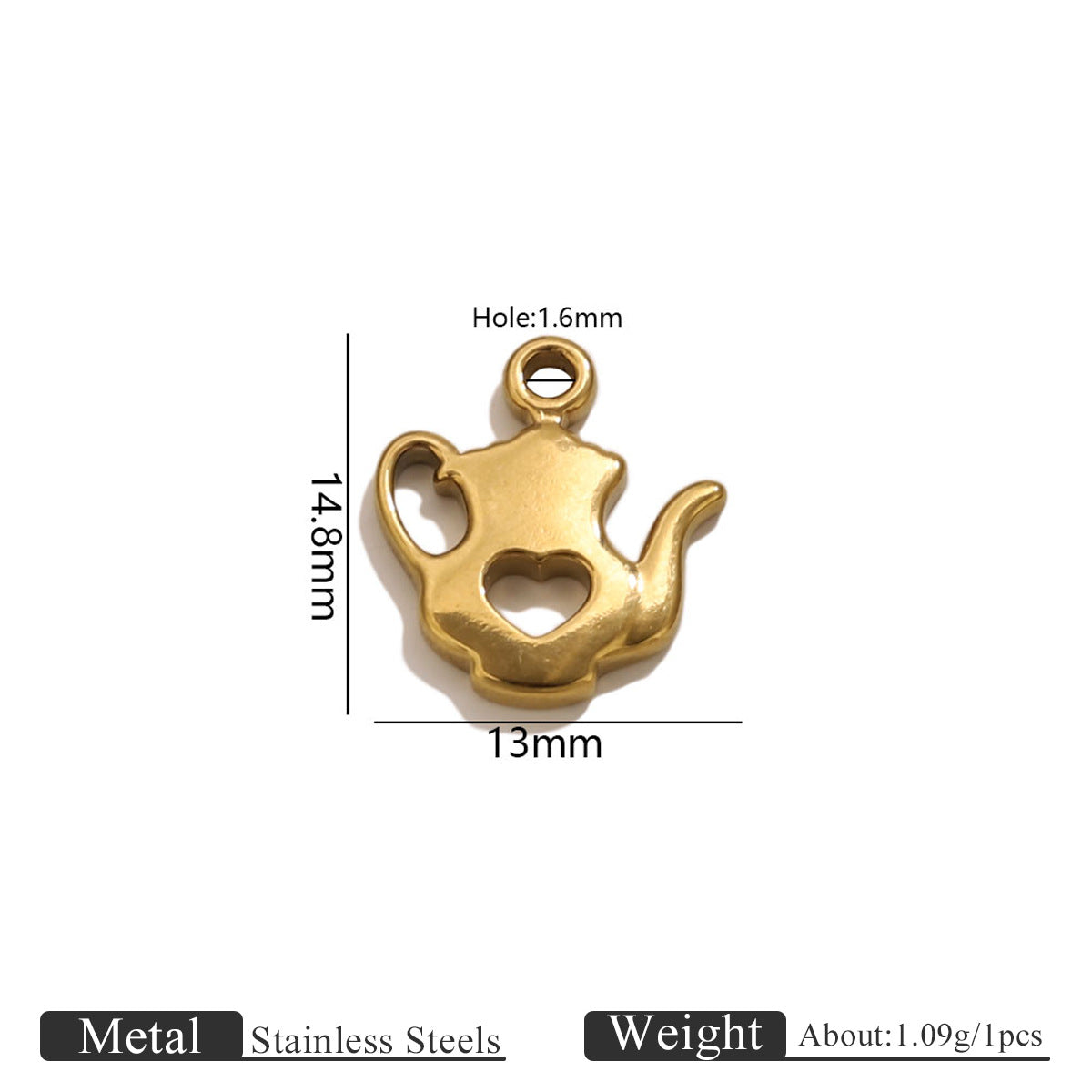 Stainless Steel Makeup Tea Set Shaped Pendant Lipstick Teapot Teacup Drip Oil Pendant DIY Bracelet Accessories