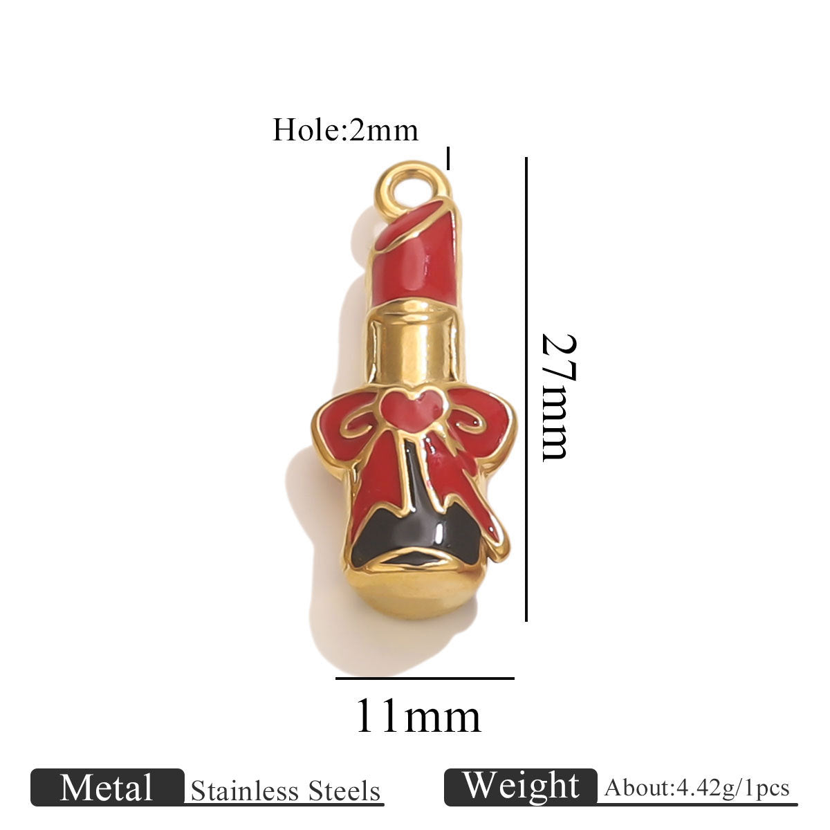 Stainless Steel Makeup Tea Set Shaped Pendant Lipstick Teapot Teacup Drip Oil Pendant DIY Bracelet Accessories