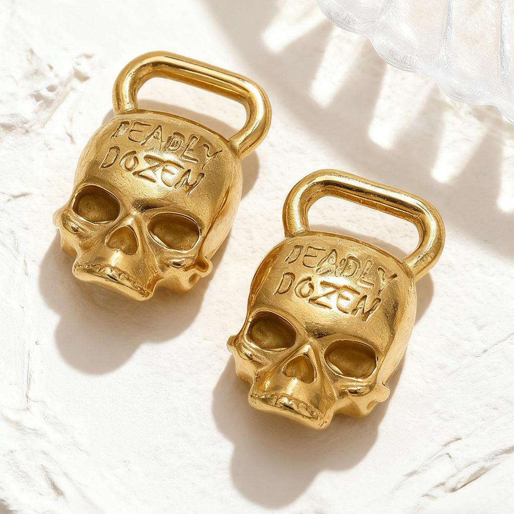 Vintage golden skull lock dice diver pendant stainless steel accessory DIY