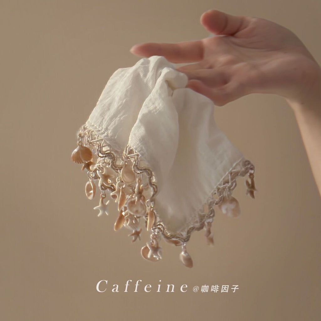 Fairy Holiday Style Shell Fringe Square Scarf Hair Tie Niche Design Bohemian Hair Accessories