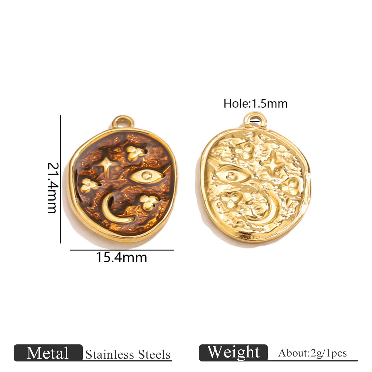 18k Stainless Steel Ginkgo Leaf Pendant Accessory