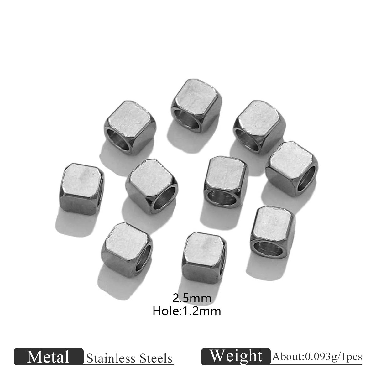Wholesale of Stainless Steel Geometric Square Rectangular Metal Perforated Bead Spacer Beads