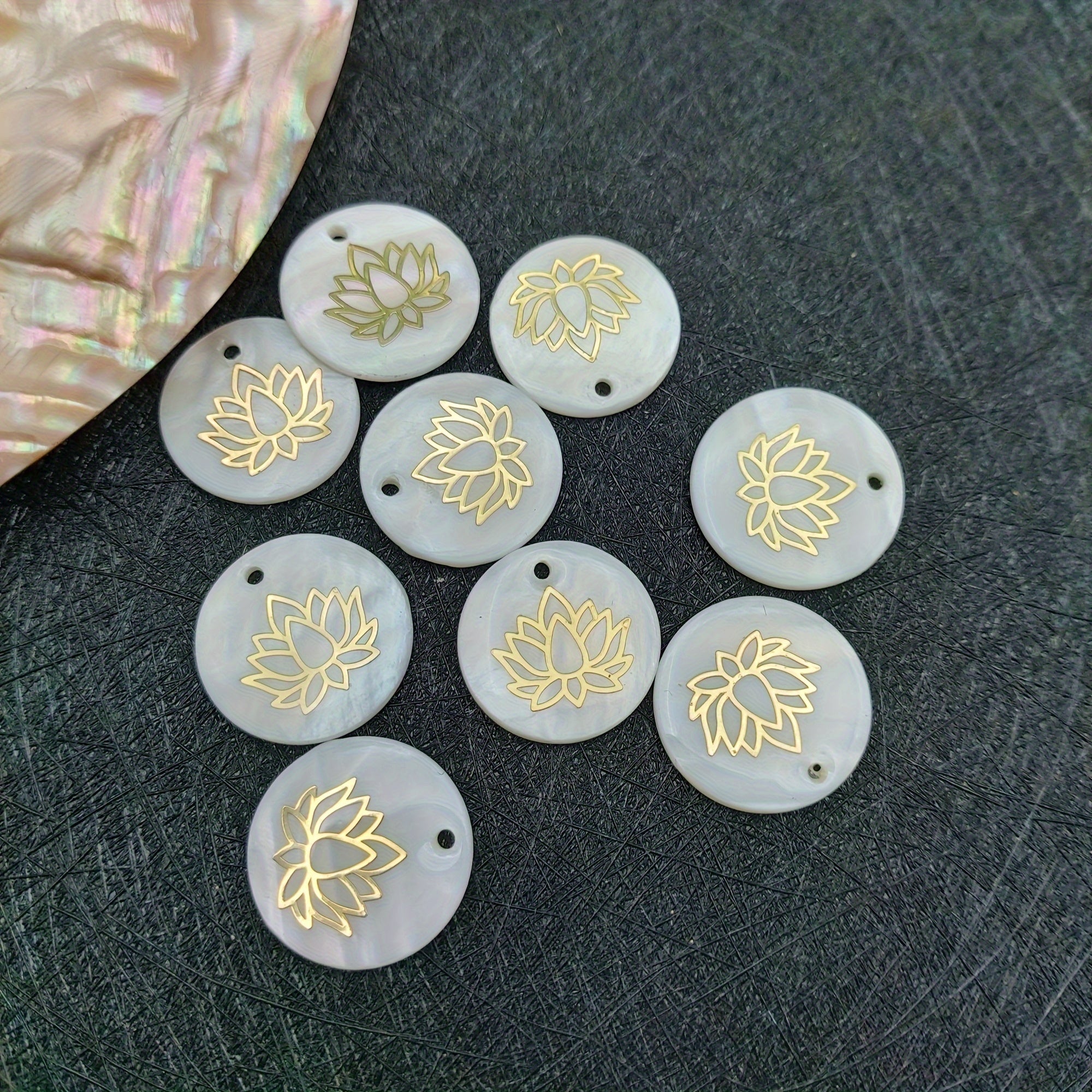 10pcs Elegant Minimalist Golden Lotus Flower Pendant Charms | DIY Necklace, Bracelet, Earrings - Valentine's Gift, Everyday & Formal Events - Women's Crafting Projects, Handmade Accessories