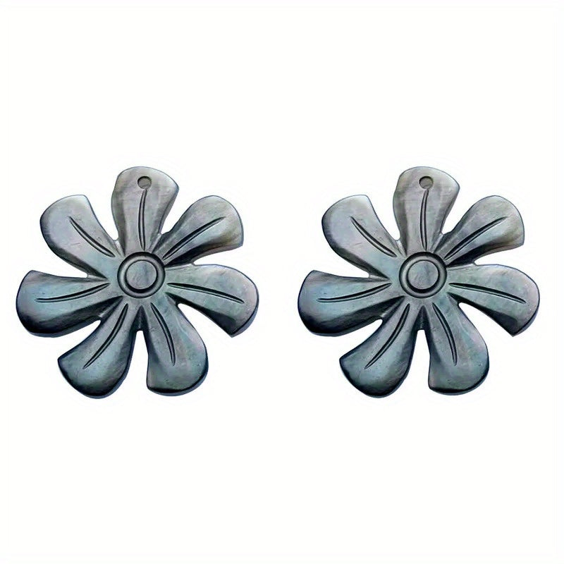 2pcs Genuine Mother of Shell Windmill Charms | Drilled Large 40mm Hawaiian Island Jewelry