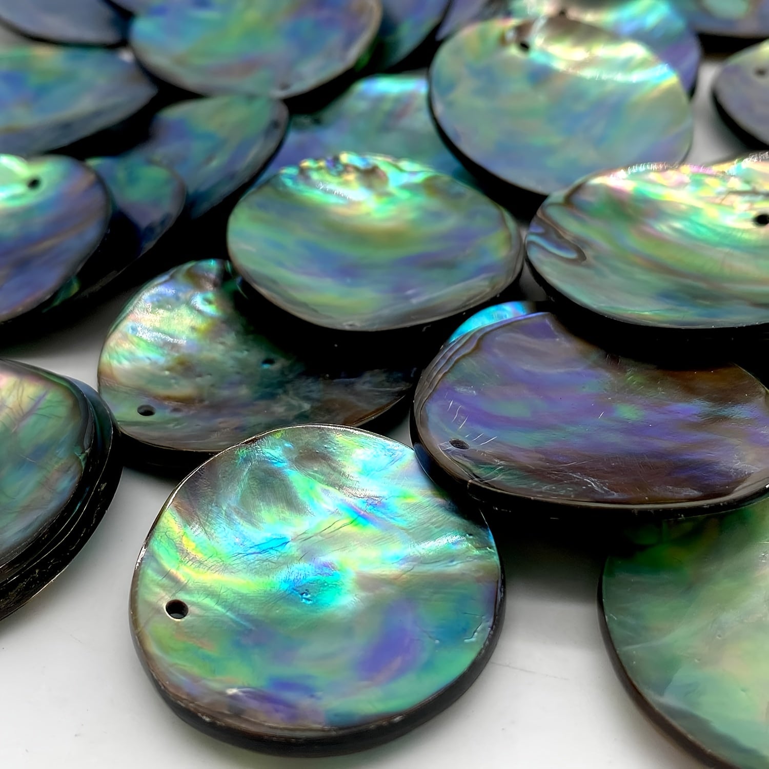2pcs 30mm Natural Abalone Shell Round Disc Charms